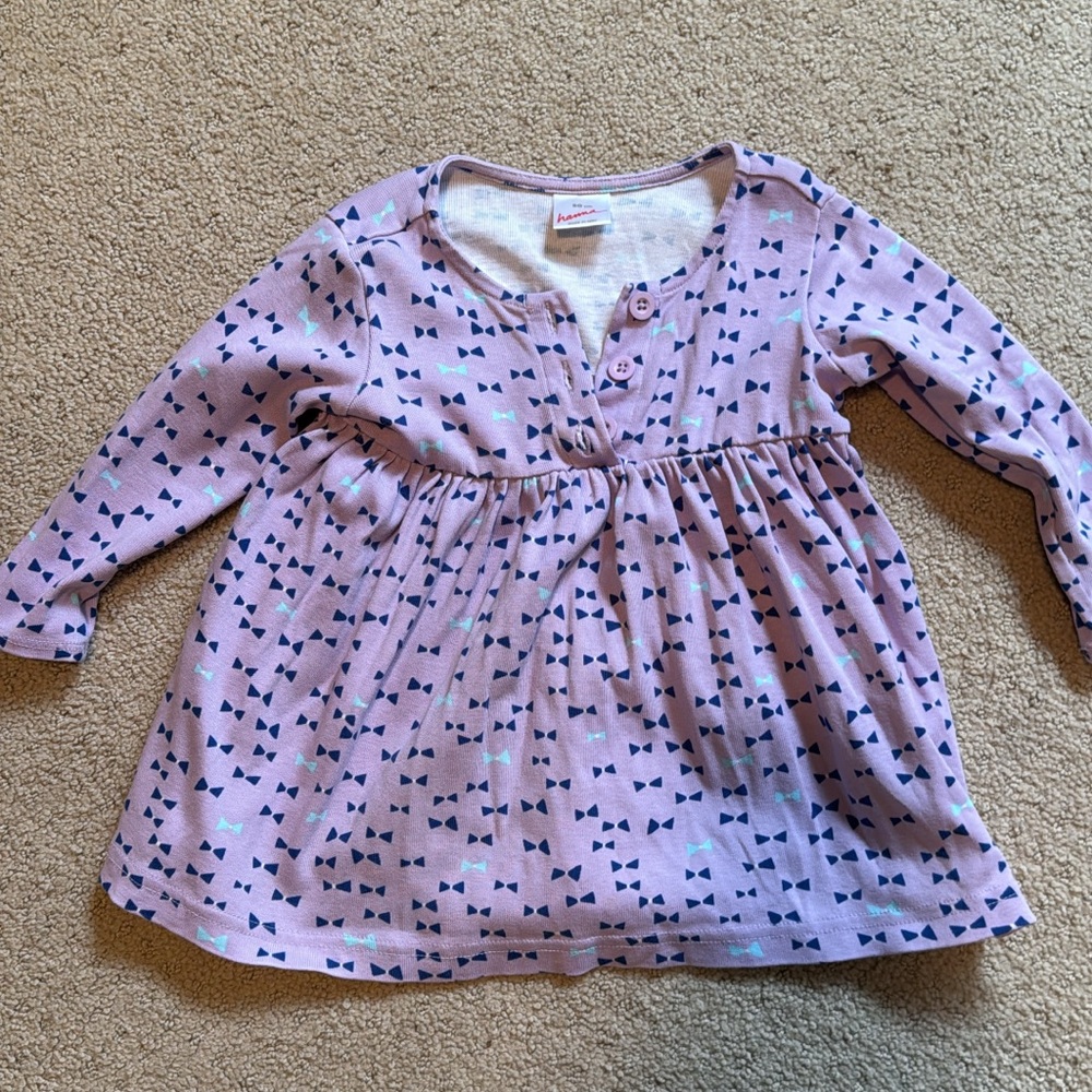 Hanna Andersson Purple Bow Print Kids Dress